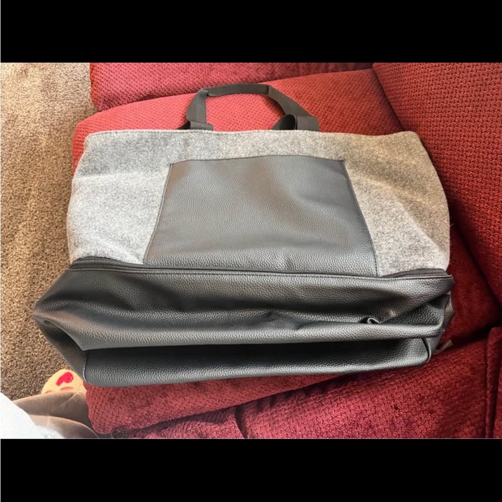 DSW Gray and Black Duffel Bag
